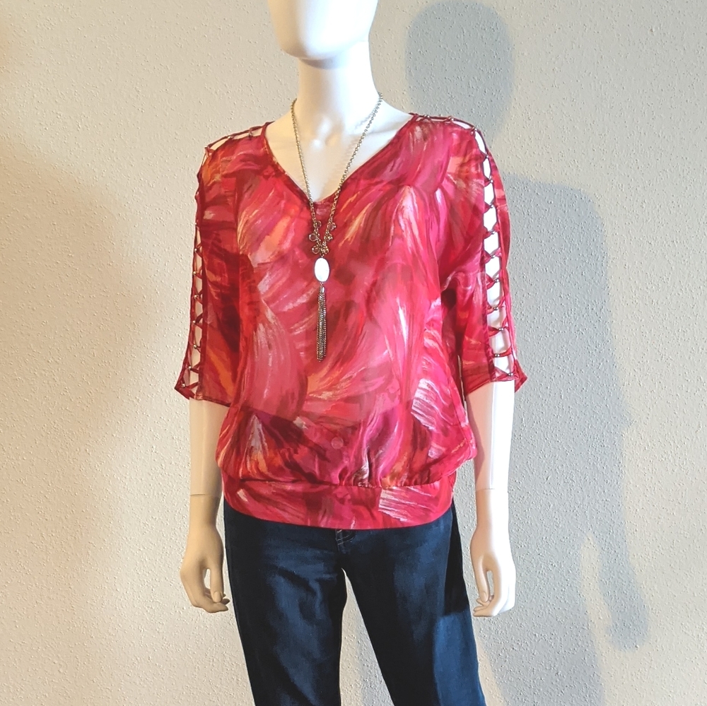 WHBM Lightweight Floral Pattered Blouse